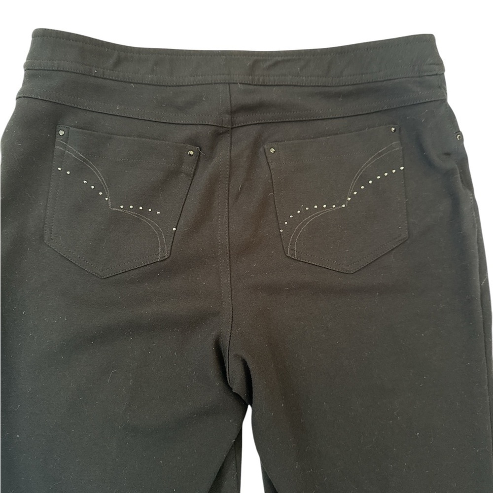 JM Collection Petite Black Straight‎ Leg Dress Pants with Studded Detail